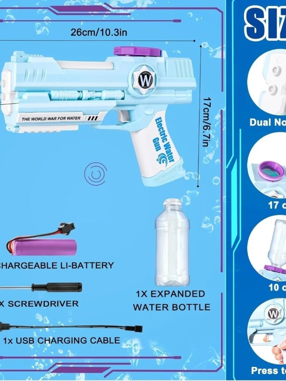 Electric Water Gun - Light Blue